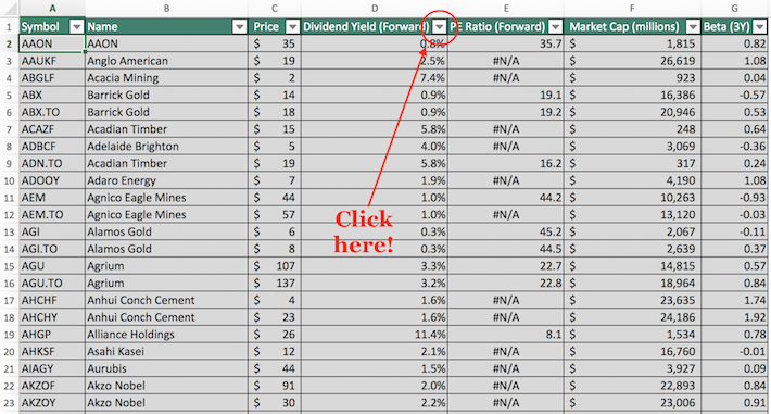 Materials Stocks Excel Tutorial 1