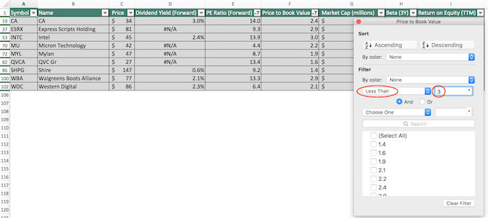 NASDAQ 100 Stocks Excel Tutorial 4